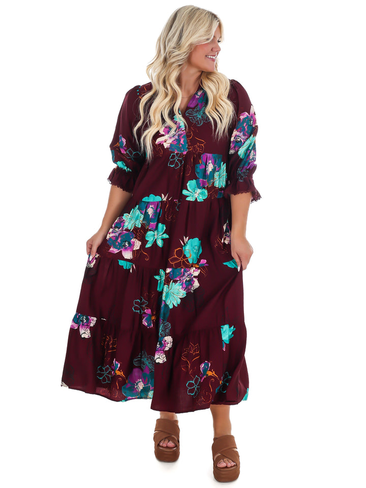 County Line Floral Midi Dress