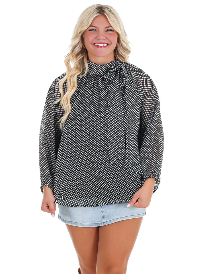 Write Me Back Tie Neck Top