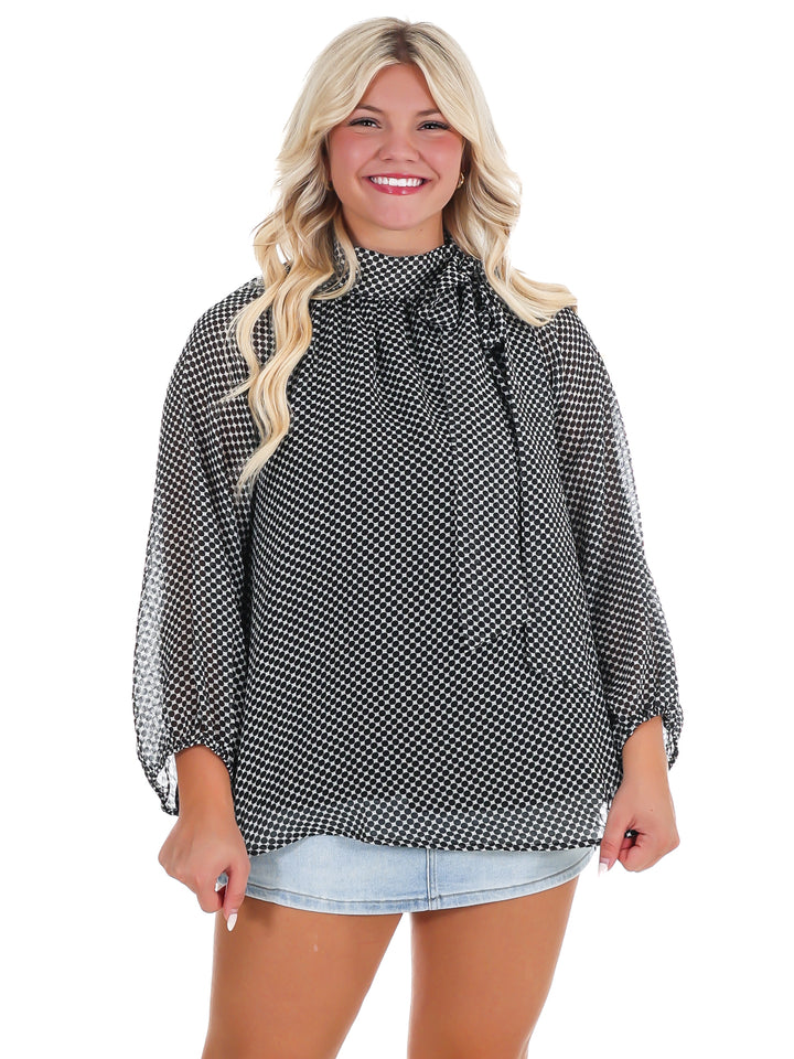 Write Me Back Tie Neck Top