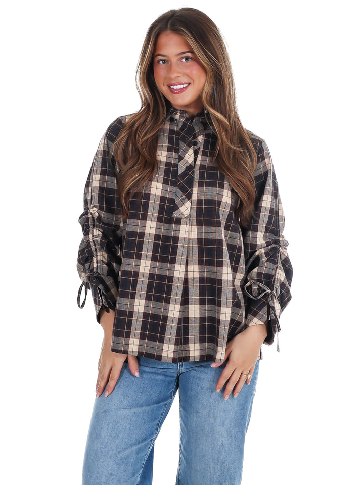 Apple Picking Plaid Top