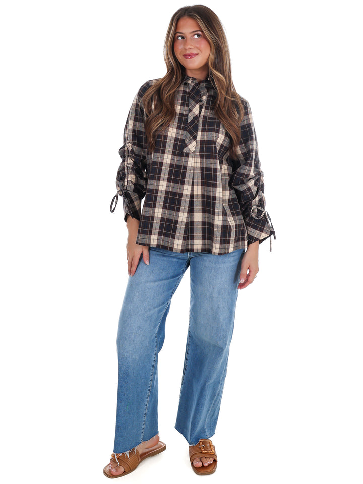Apple Picking Plaid Top
