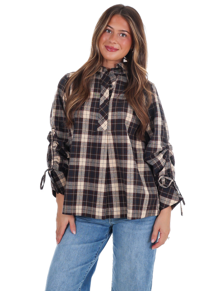 Apple Picking Plaid Top