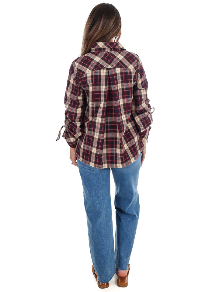 Apple Picking Plaid Top