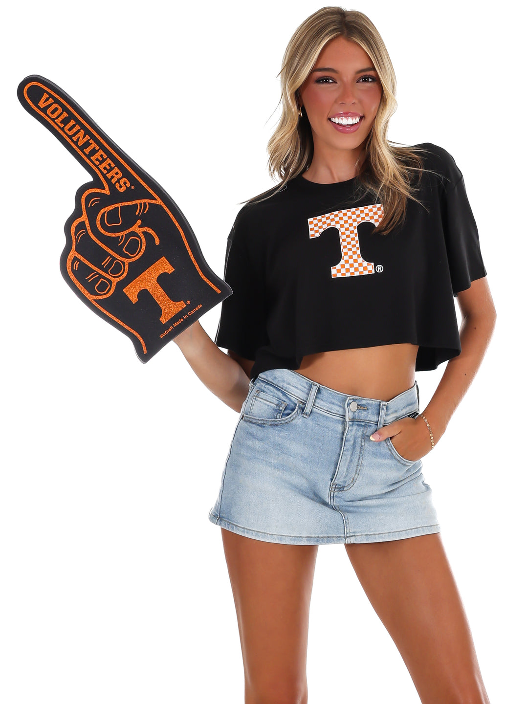 Checkerboard Power T Boxy Crop Tee
