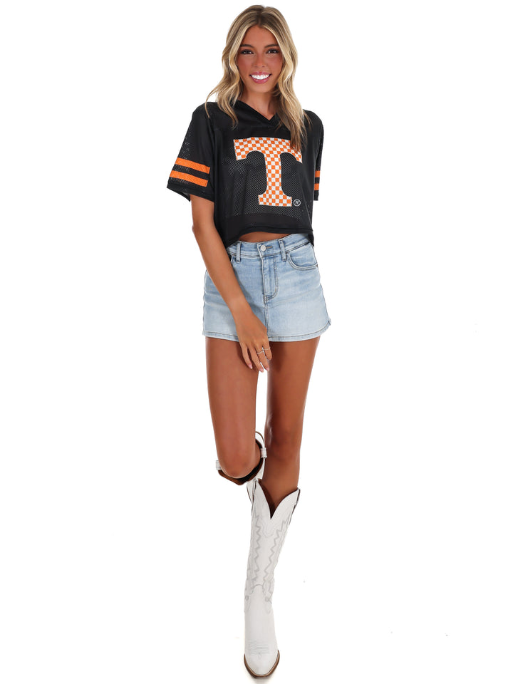 Checkerboard Power T Vols V-Neck Crop Jersey