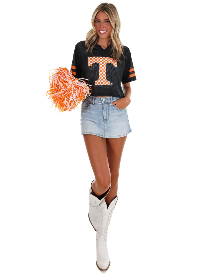 Checkerboard Power T Vols V-Neck Crop Jersey