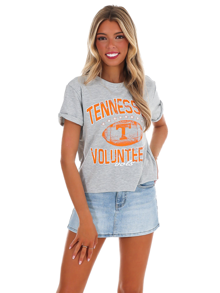 Tennessee Volunteers Rolled Sleeve Waist Length Top
