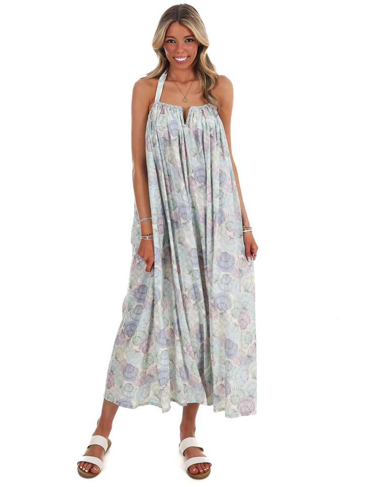 Walk on the Beach Flowy Halter Dress