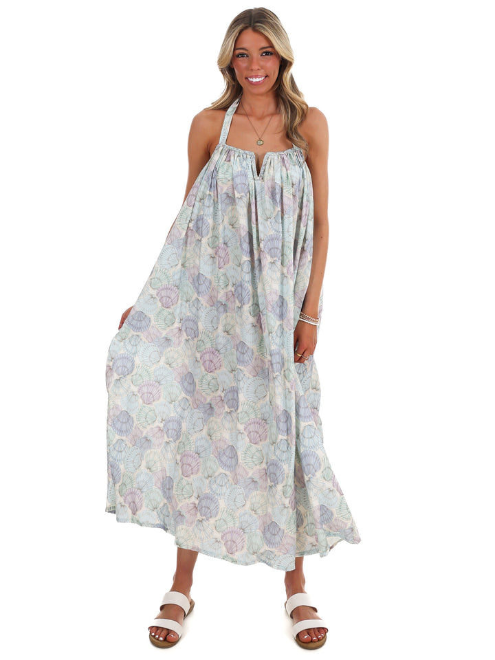 Walk on the Beach Flowy Halter Dress