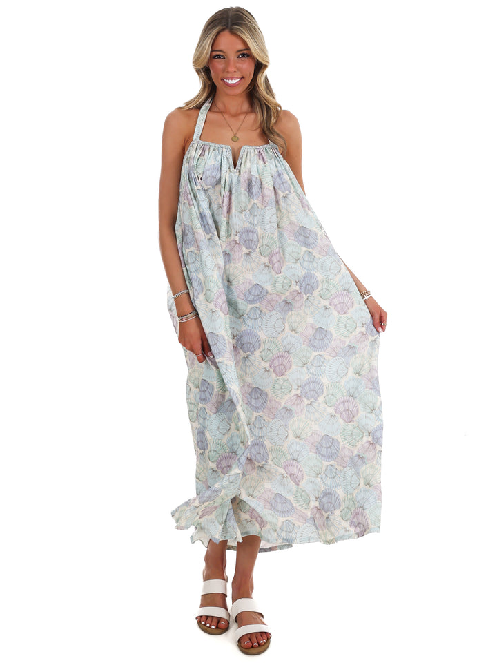 Walk on the Beach Flowy Halter Dress