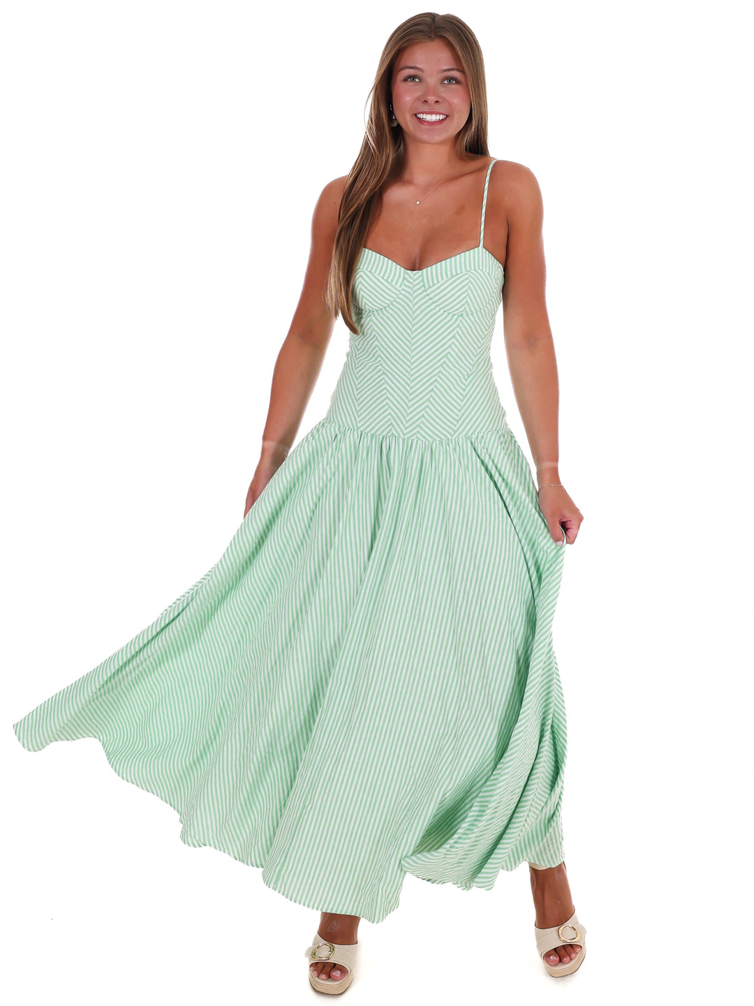 Oceanview Striped Maxi Dress
