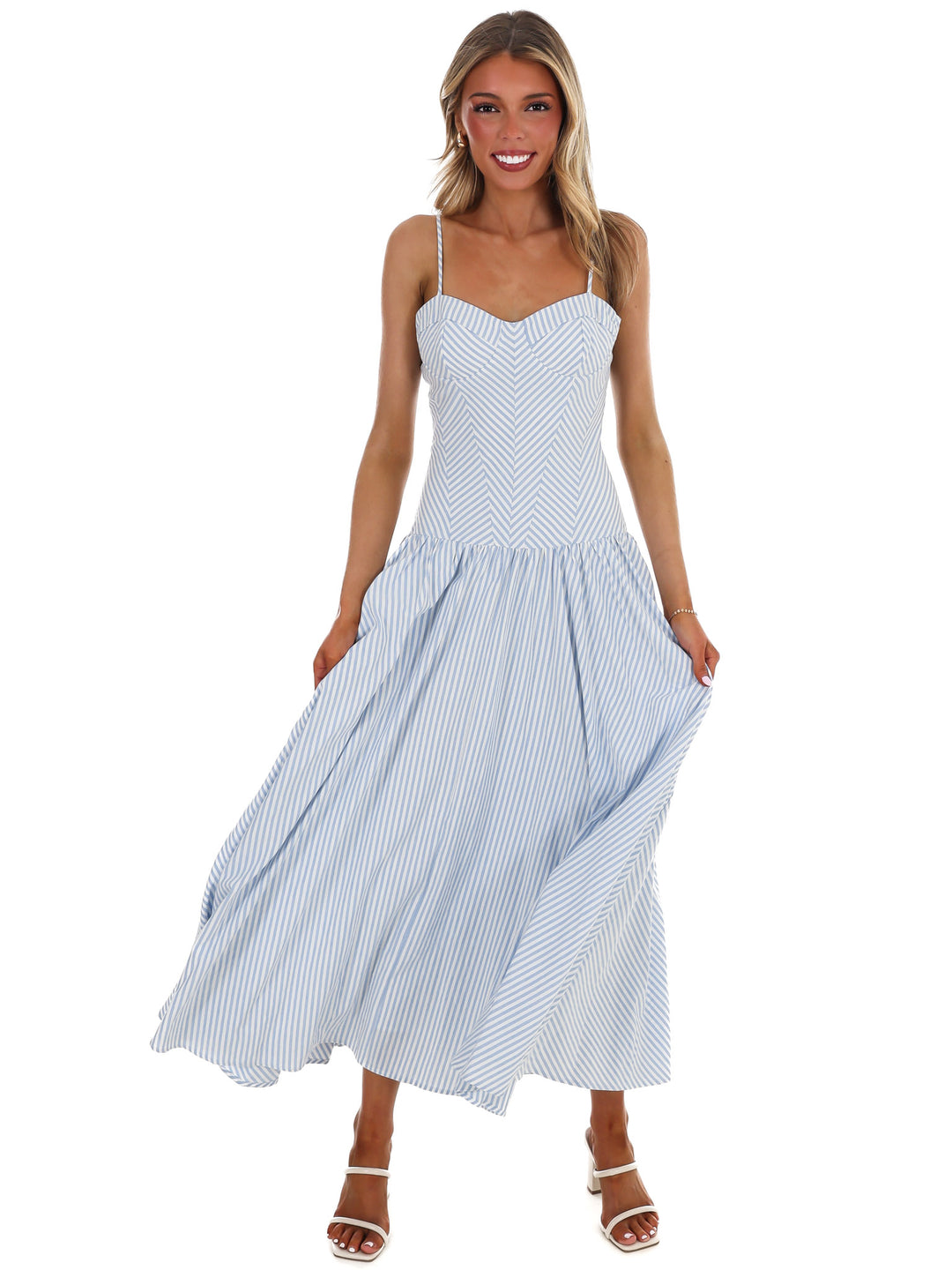 Oceanview Striped Maxi Dress