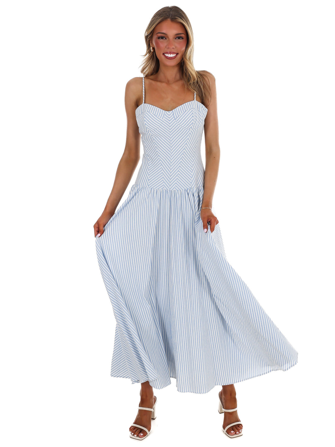 Oceanview Striped Maxi Dress