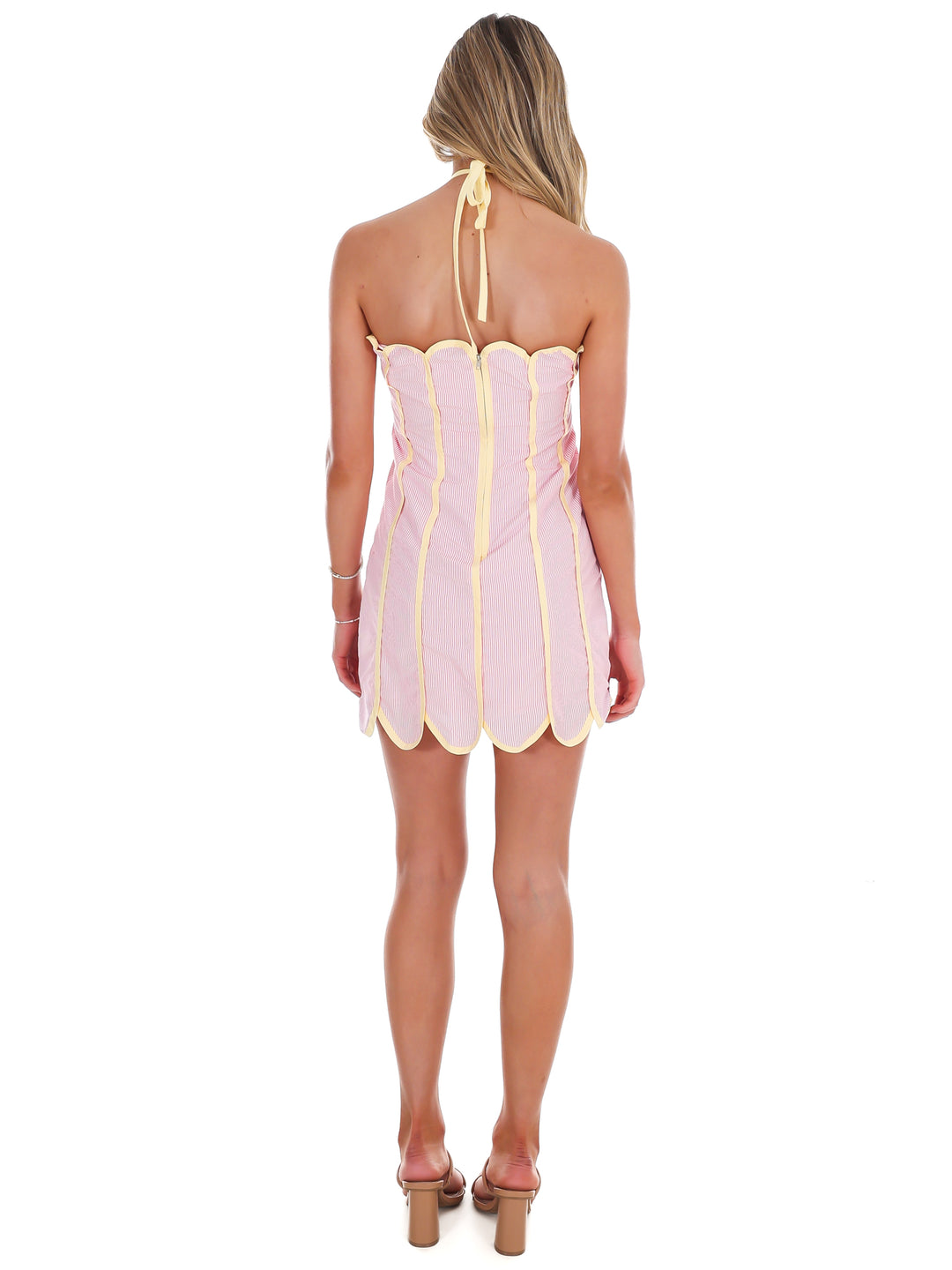 East Coast Summers Stripe Halter Mini Dress