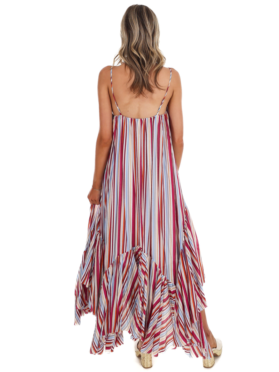 Vibrant Escape Stripe Maxi Dress