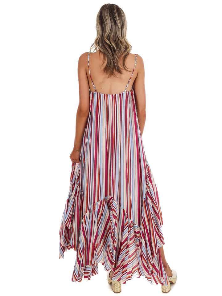 Vibrant Escape Stripe Maxi Dress