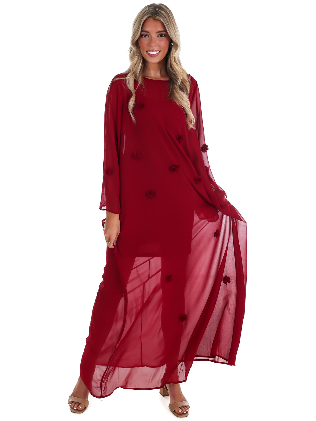 Holiday Charm Floral Maxi Dress