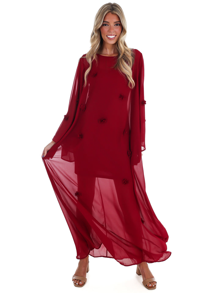 Holiday Charm Floral Maxi Dress