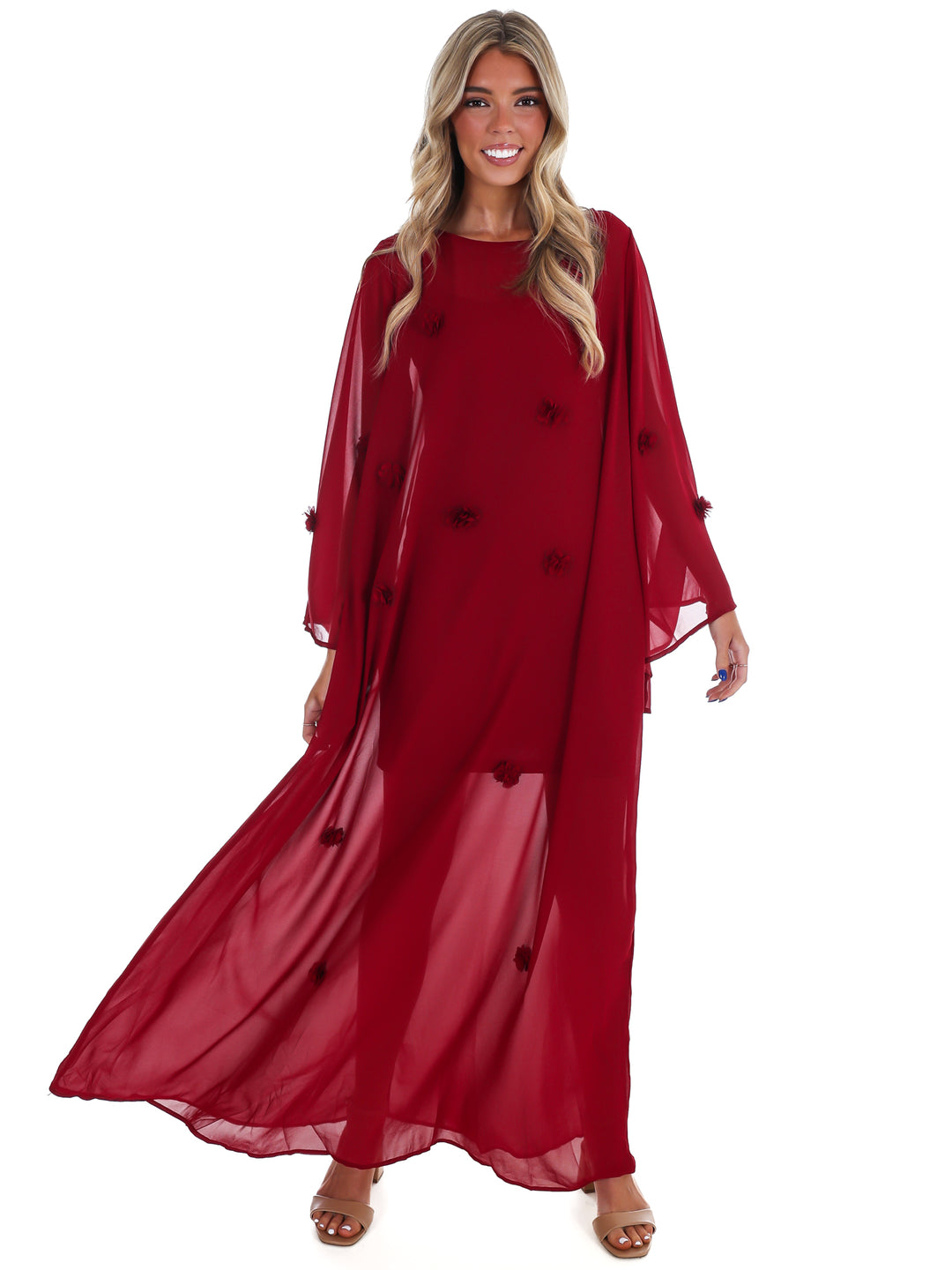 Holiday Charm Floral Maxi Dress