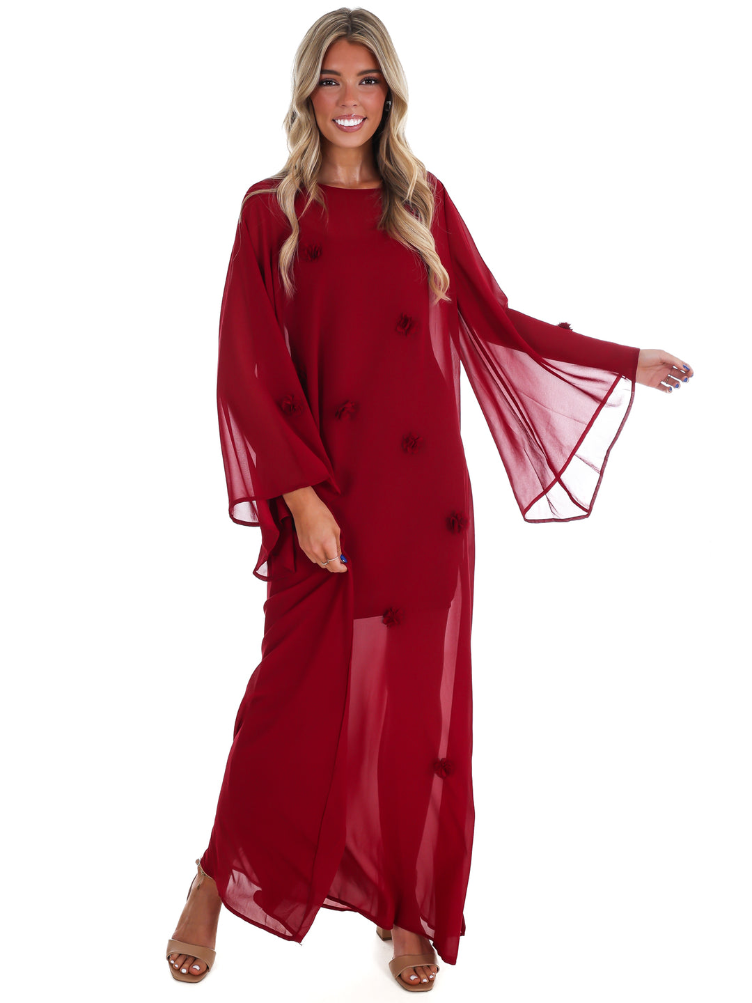Holiday Charm Floral Maxi Dress