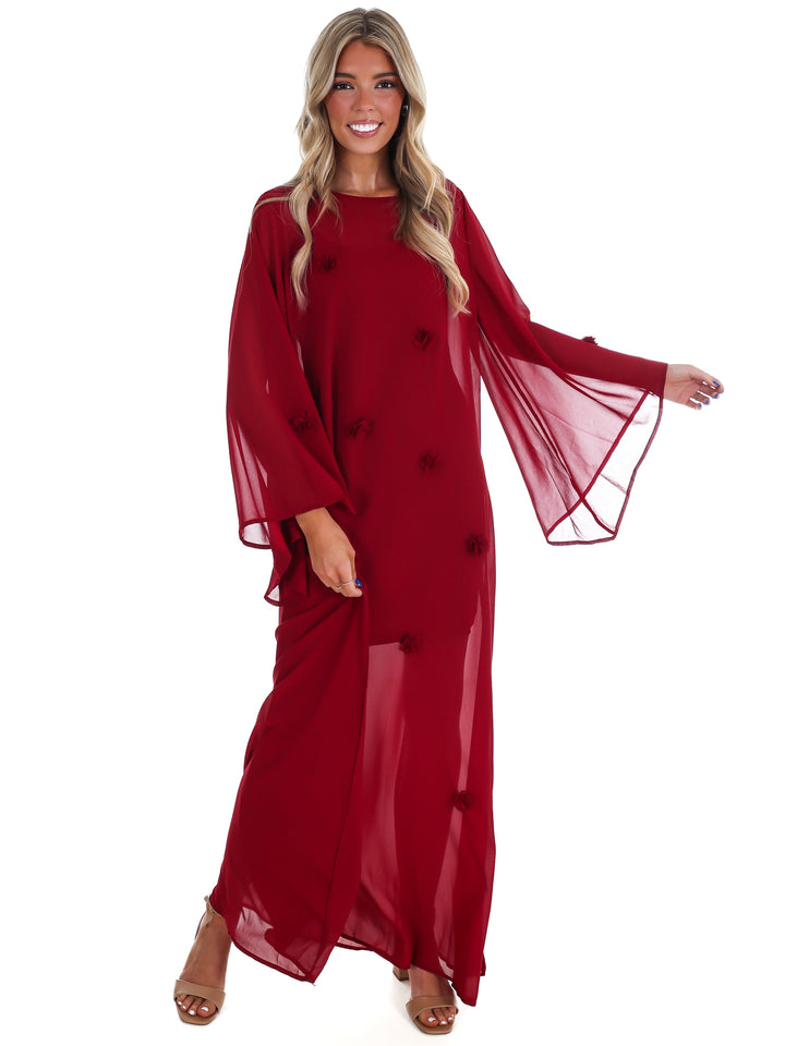 Holiday Charm Floral Maxi Dress