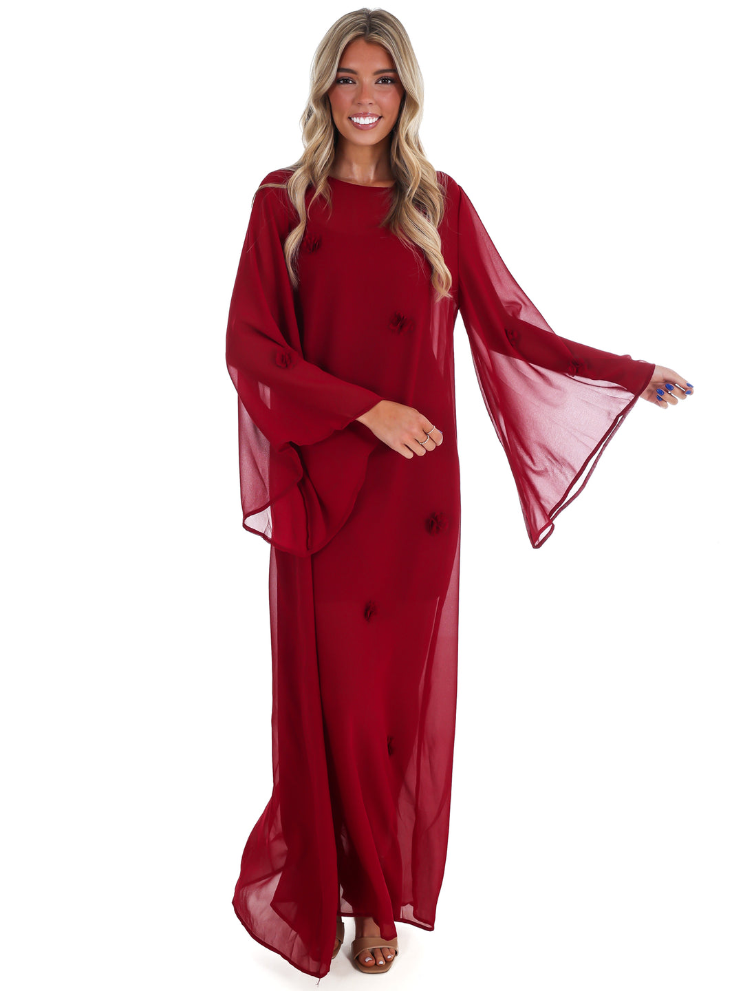 Holiday Charm Floral Maxi Dress