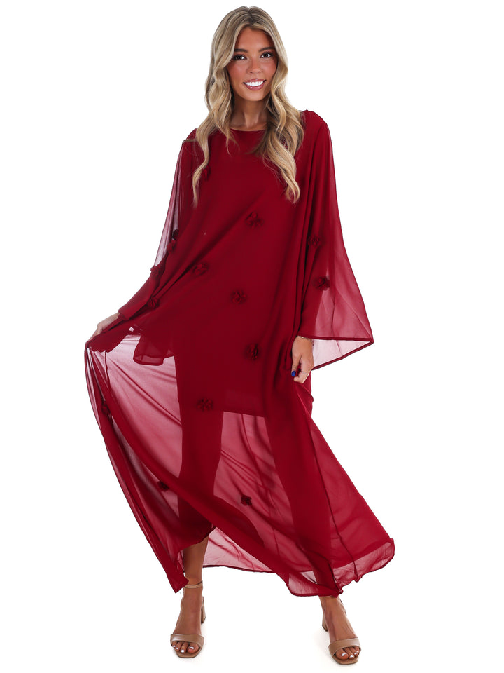 Holiday Charm Floral Maxi Dress