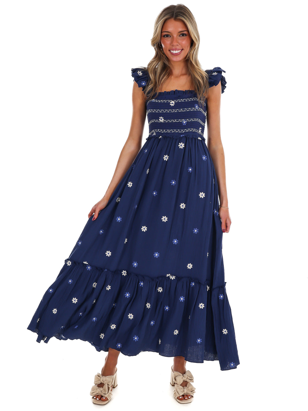 Fields of Flowers Embroidered Maxi Dress