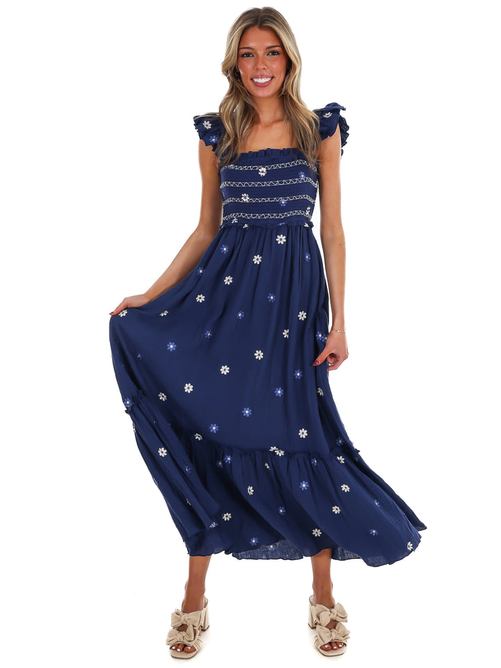 Fields of Flowers Embroidered Maxi Dress