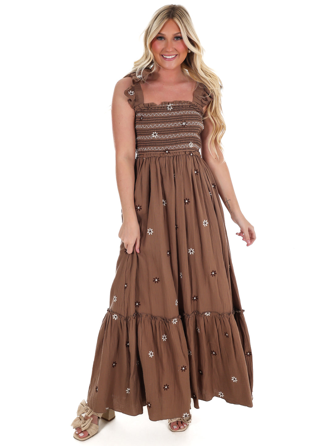 Fields of Flowers Embroidered Maxi Dress