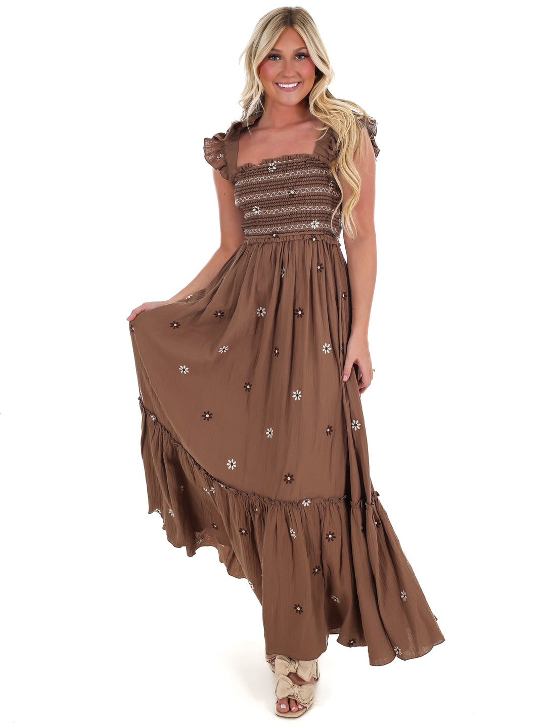 Fields of Flowers Embroidered Maxi Dress