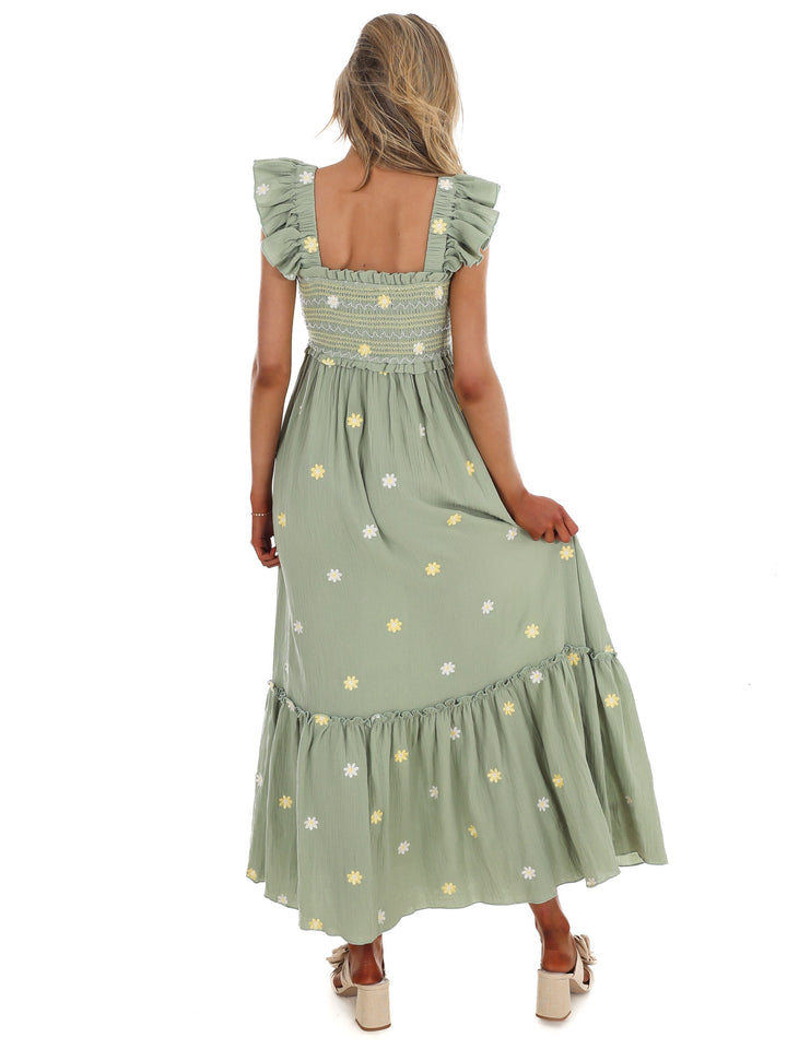 Fields of Flowers Embroidered Maxi Dress