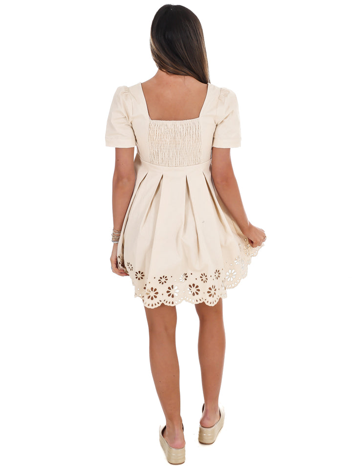 Met Your Match Eyelet Mini Dress
