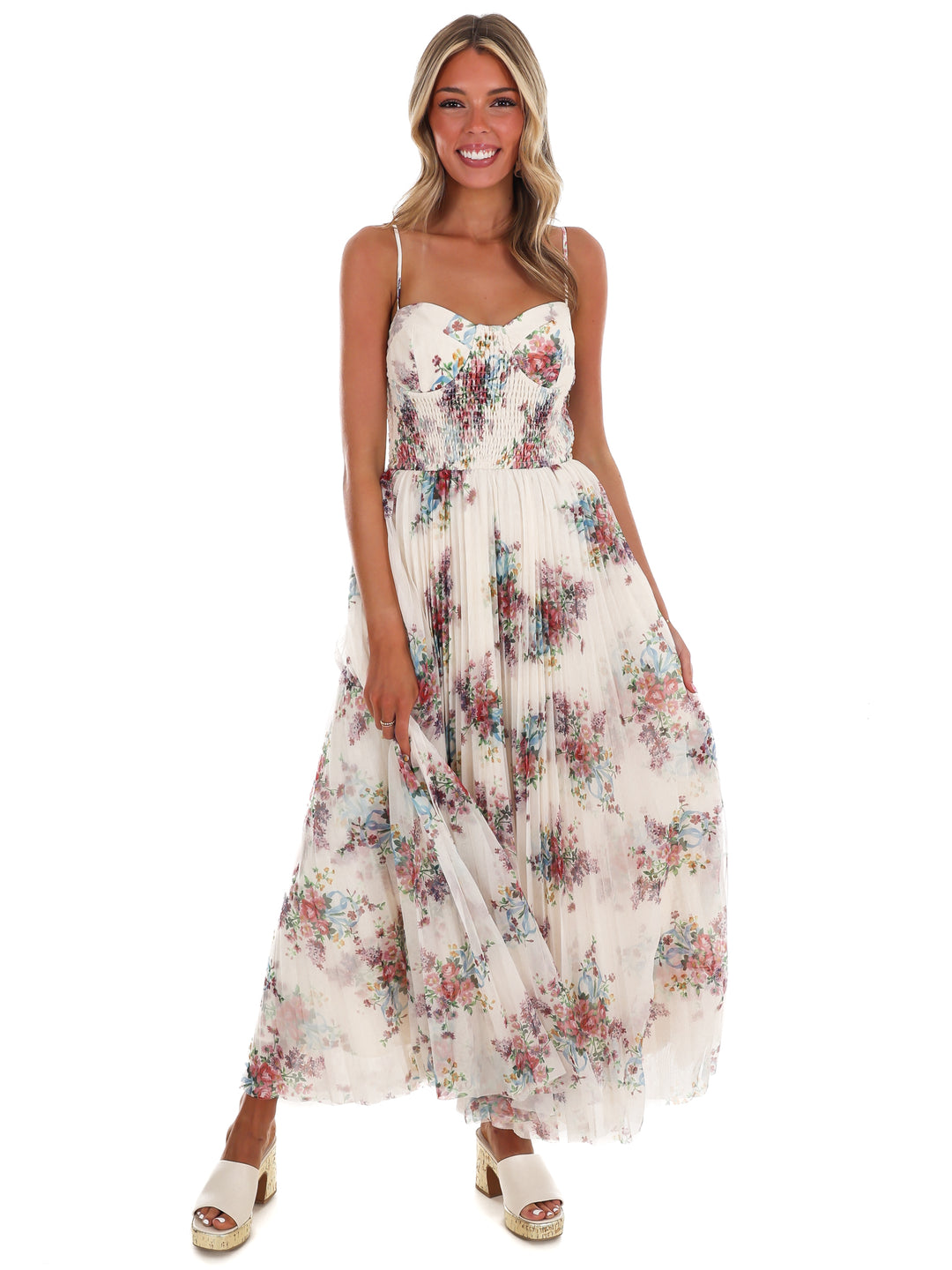 Forever in Bloom Floral Tulle Maxi Dress
