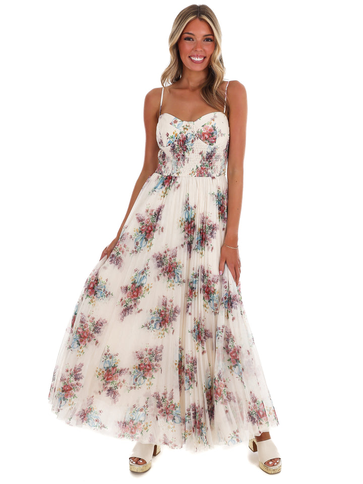Forever in Bloom Floral Tulle Maxi Dress