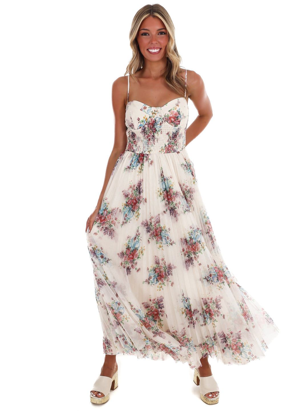 Forever in Bloom Floral Tulle Maxi Dress