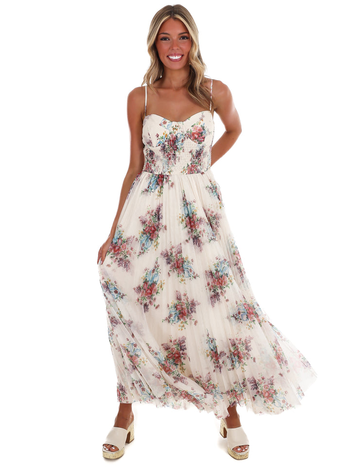 Forever in Bloom Floral Tulle Maxi Dress