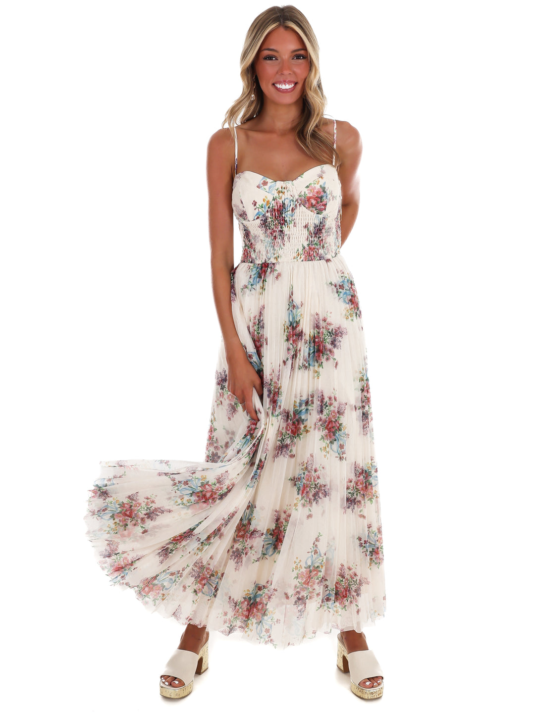 Forever in Bloom Floral Tulle Maxi Dress