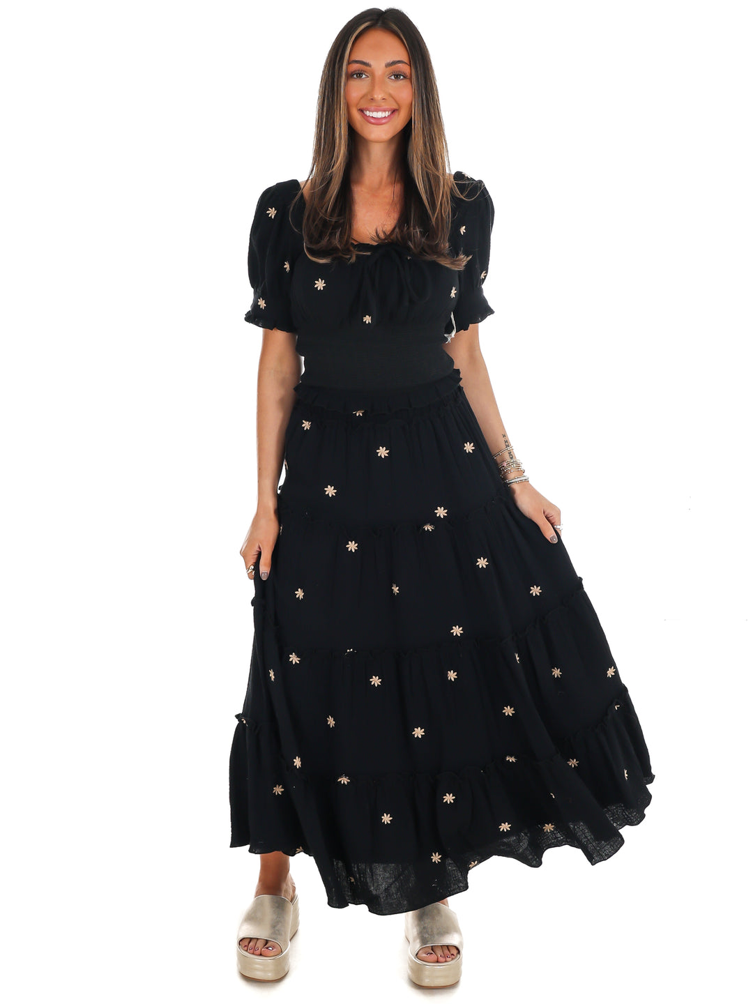 Ever So Sweet Embroidered Skirt Set