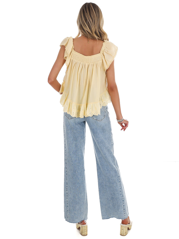 You Make Me Happy Embroidered Lace Top