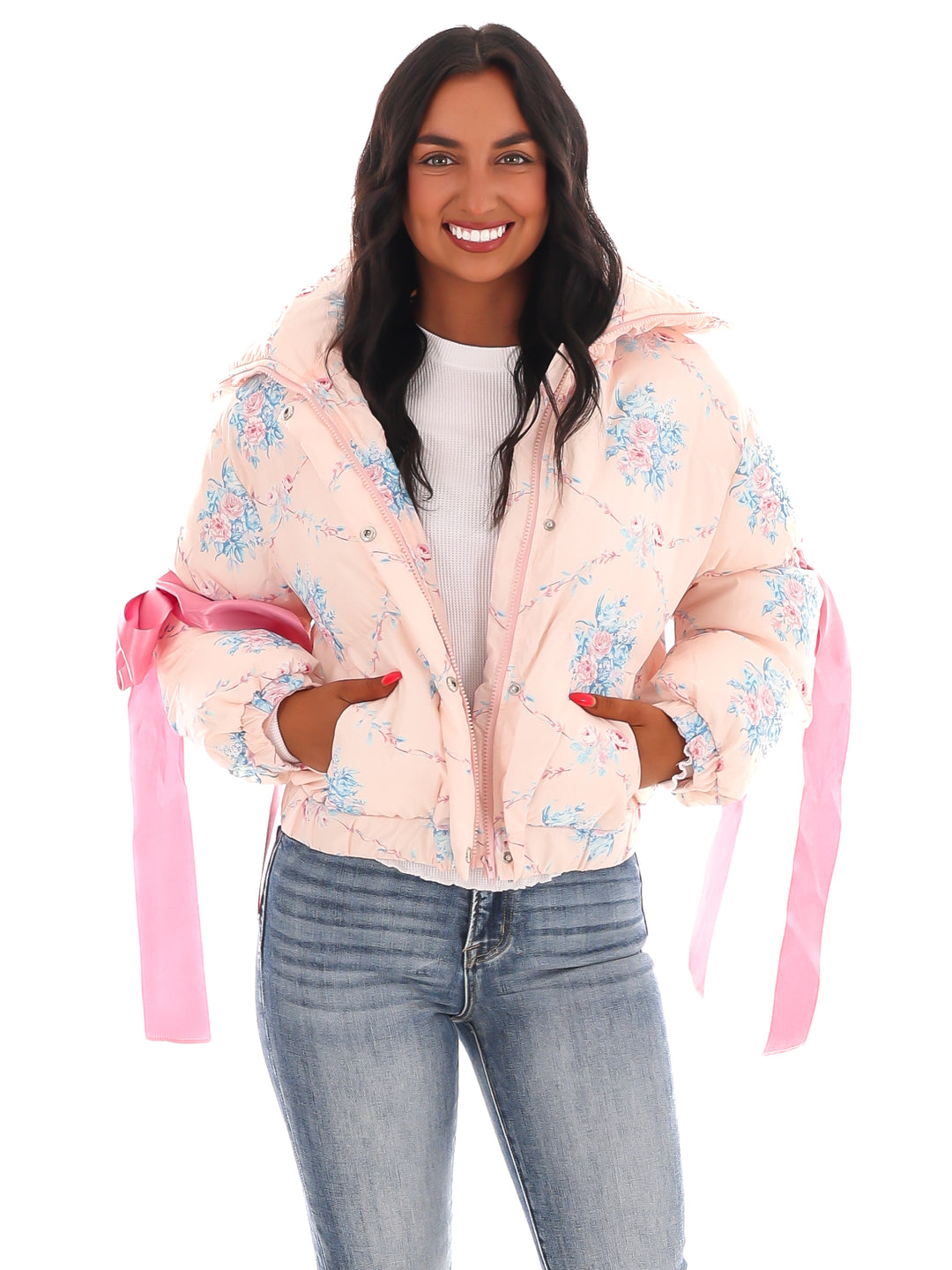 Floral Fusion Puffer Jacket