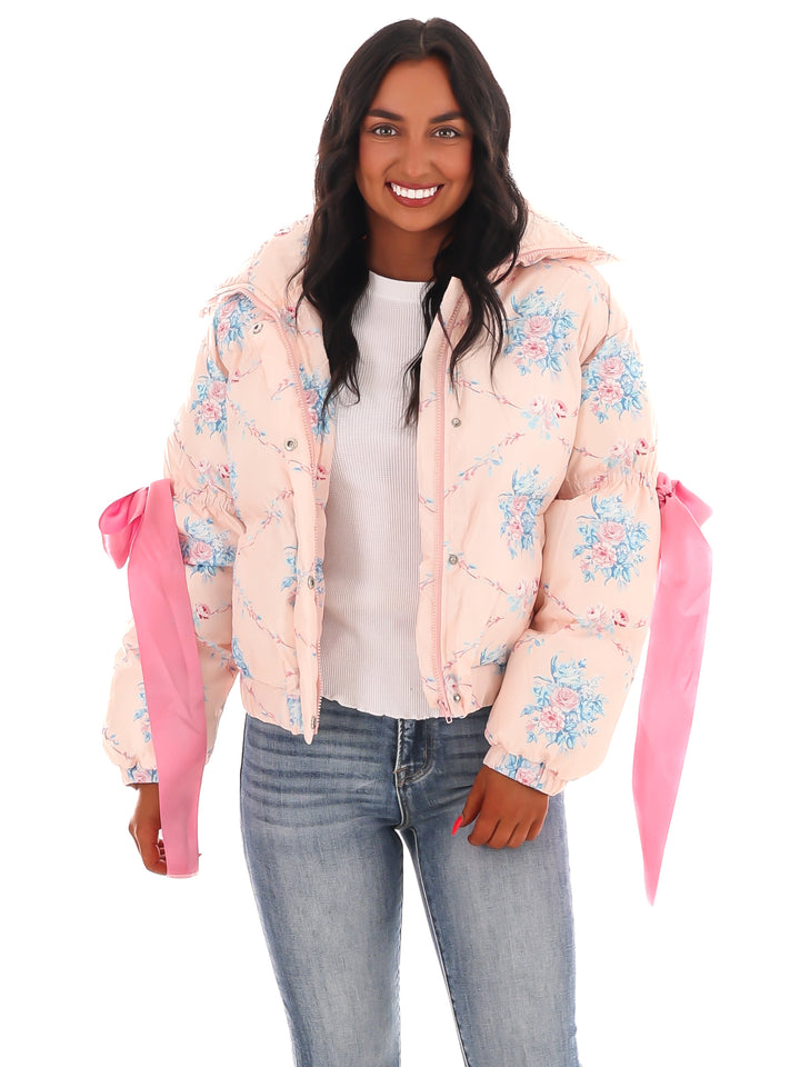 Floral Fusion Puffer Jacket