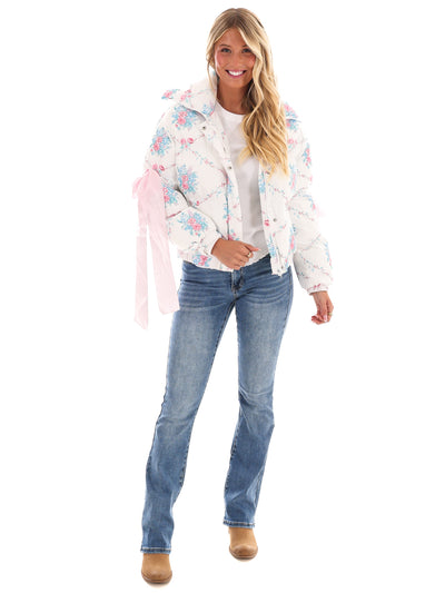 Floral Fusion Puffer Jacket