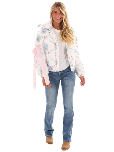 Floral Fusion Puffer Jacket