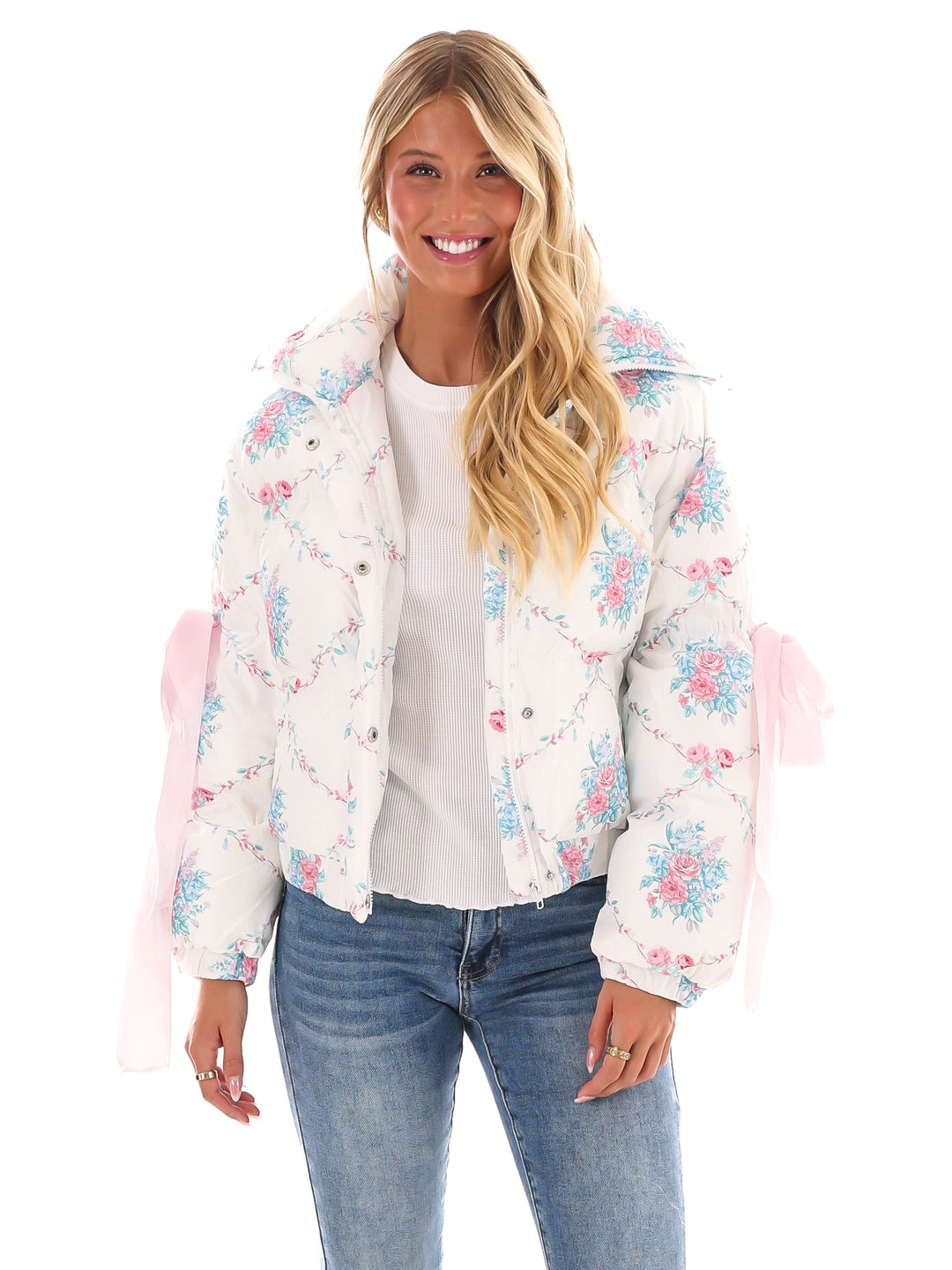 Floral Fusion Puffer Jacket