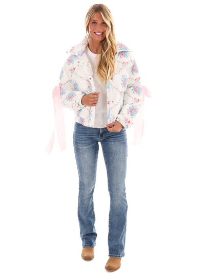 Floral Fusion Puffer Jacket