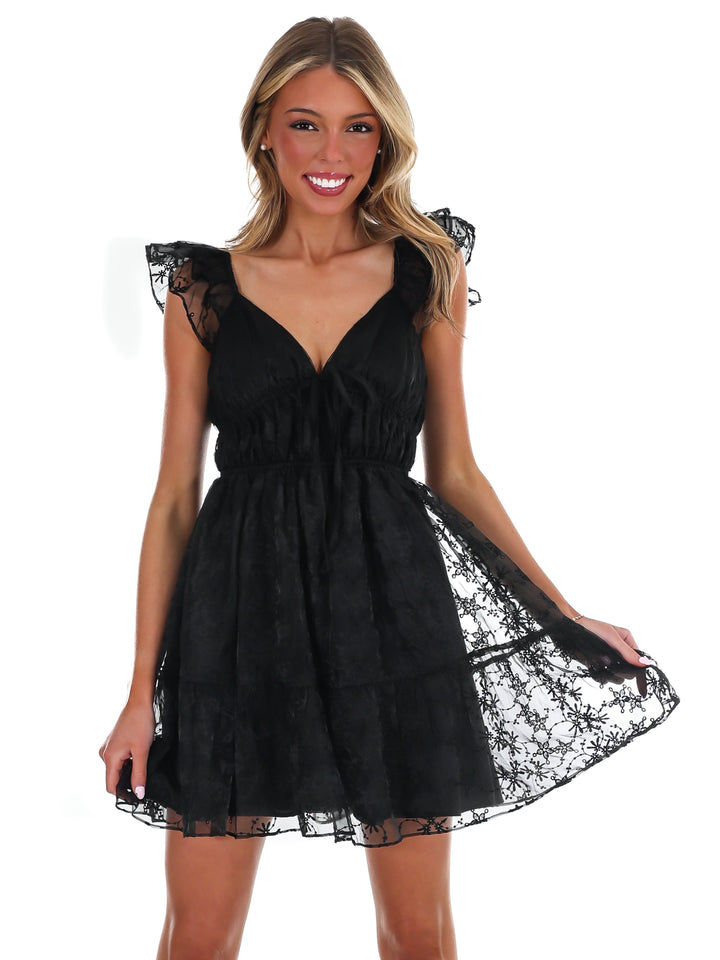 Call Me Lovely Flutter Mini Dress