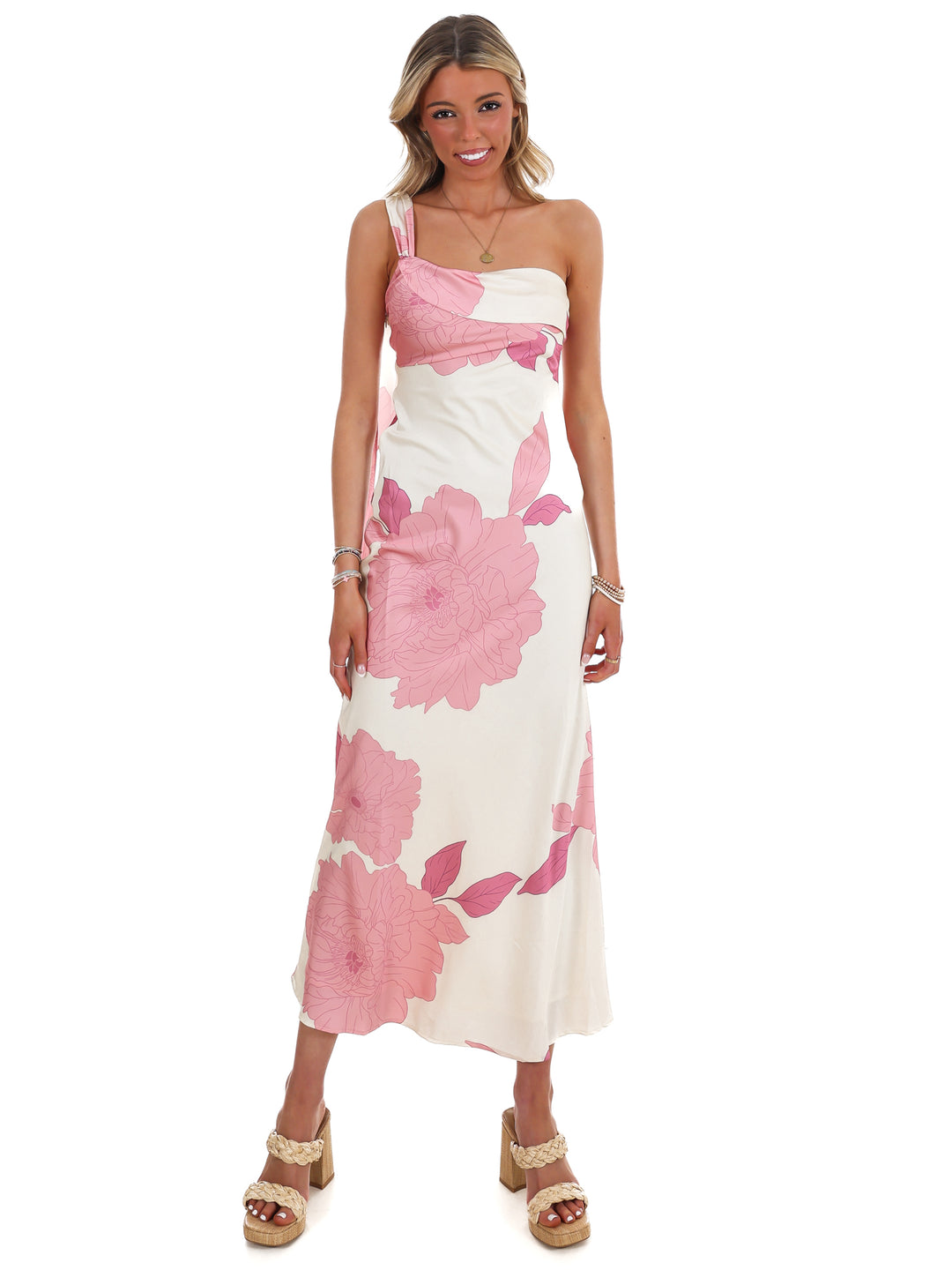 One & Only One Shoulder Floral Maxi Dress