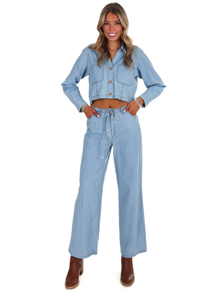Always the Answer Denim Two Piece Set