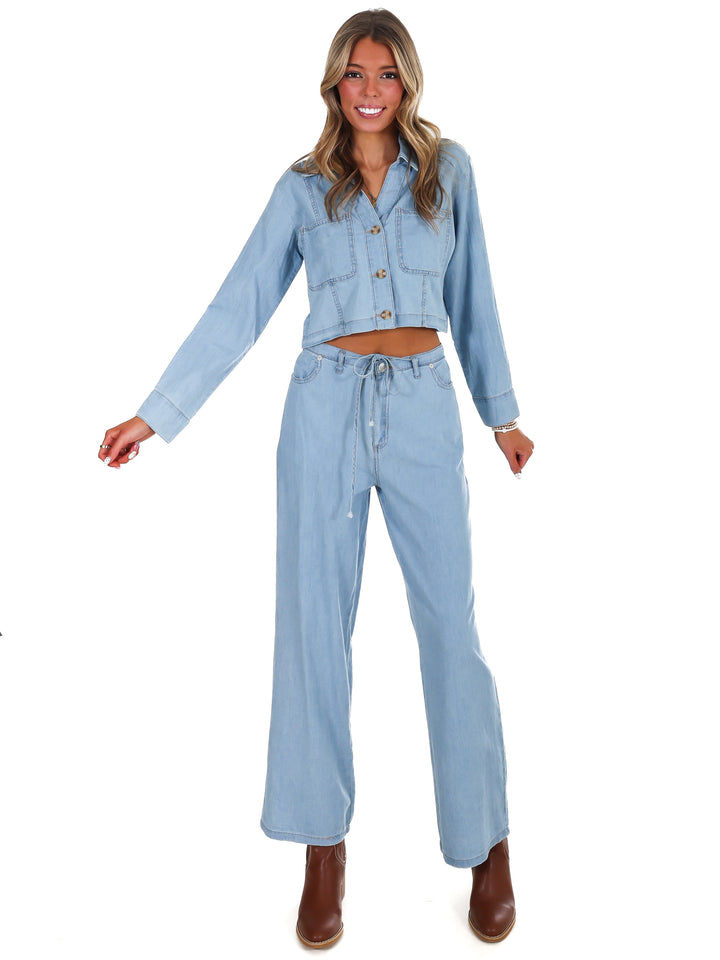 Always the Answer Denim Two Piece Set